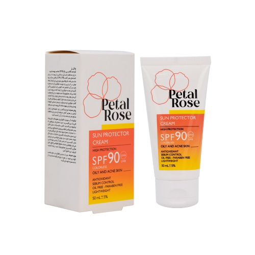 کرم ضد آفتاب بی رنگ SPF90 پوست چرب و مستعد آکنه پتال رز